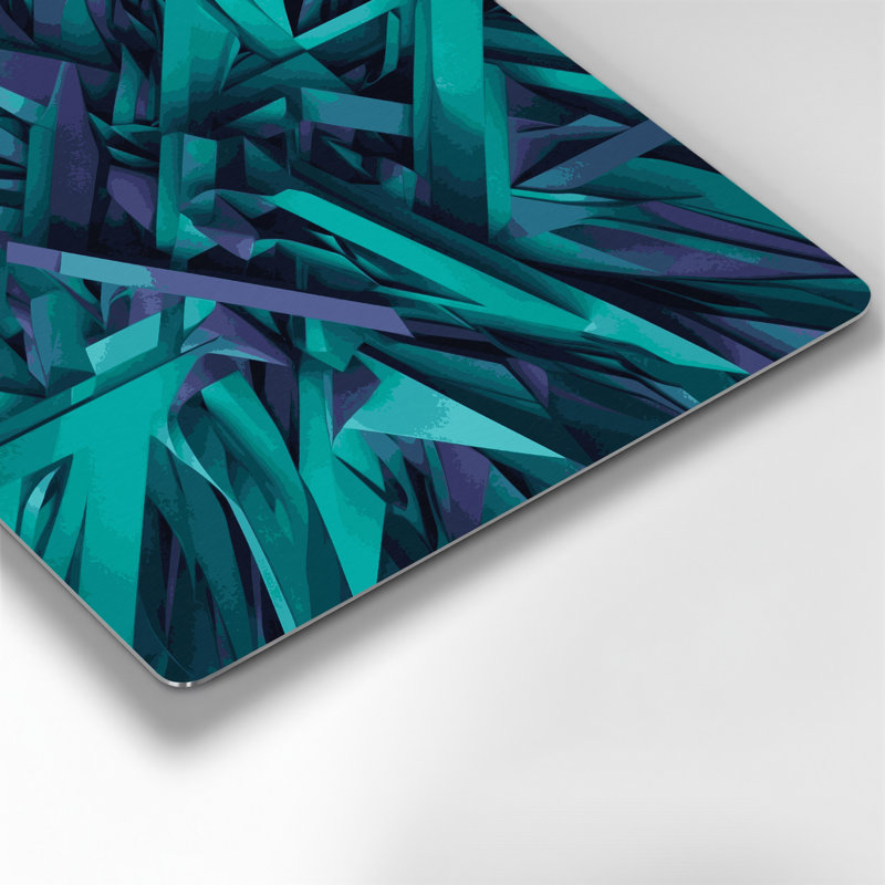 «Geometric Abstraction 73», art mural en métal bleu, H 12 po x l 12 po