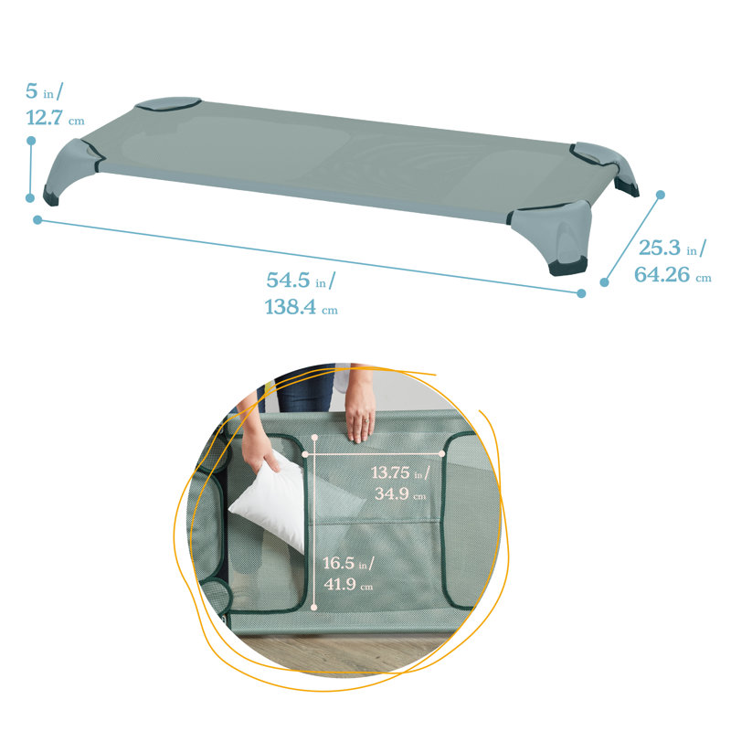 Lit de bébé empilable ECR4Kids Cozy Bed avec rangement et étiquettes nominatives, essentiel pour la garderie, ensemble de 6