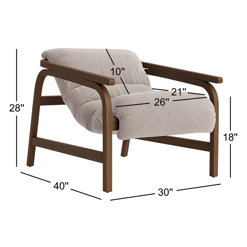 Chaise Cellire, Pierre pierre, Walnut/Medium Brown Wood