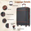 Valise à roulettes Hardshell avec sacs Valise à roulettes double avec verrou TSA, valise simple 24 po, noir