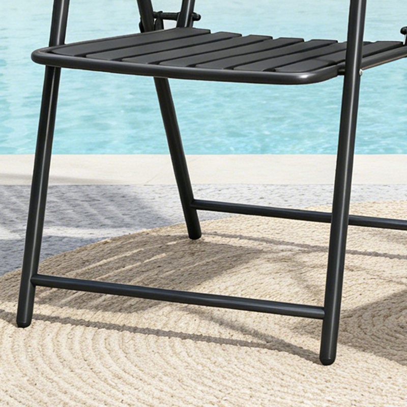 Ensemble de 2 fauteuils de patio pliants d'extérieur (ensemble de 2), Noir