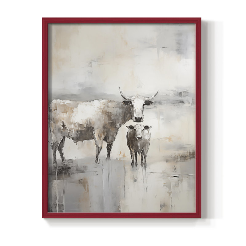 ANIMALS Series CCL XXXV, reproduction encadrée - bois massif, H 21 po x l 17 po, Rouge