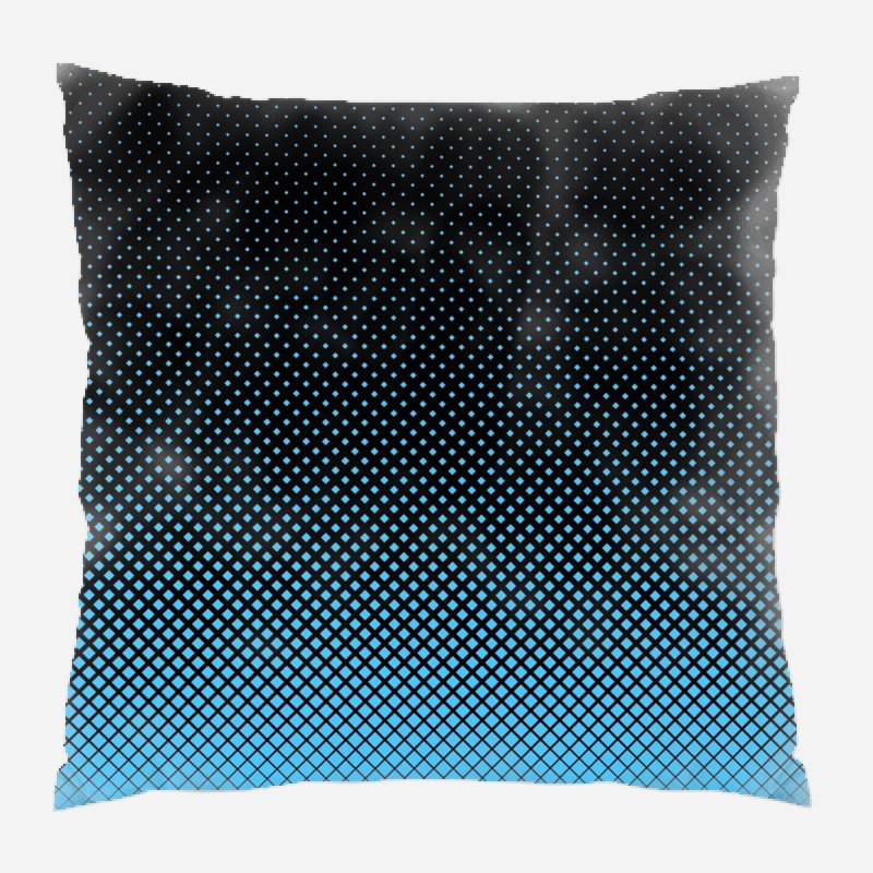 Coussin décoratif demi-teinte, Bleu / noir