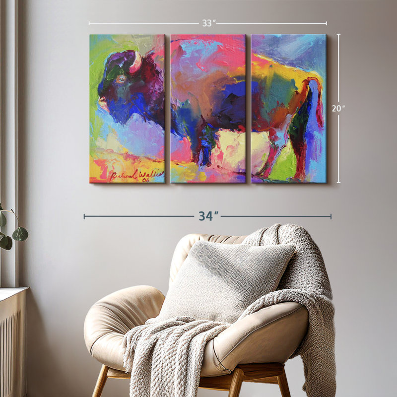 Animal «Buffalo Canvas Print» sur, H 20 po x l 33 po x P 1,25 po