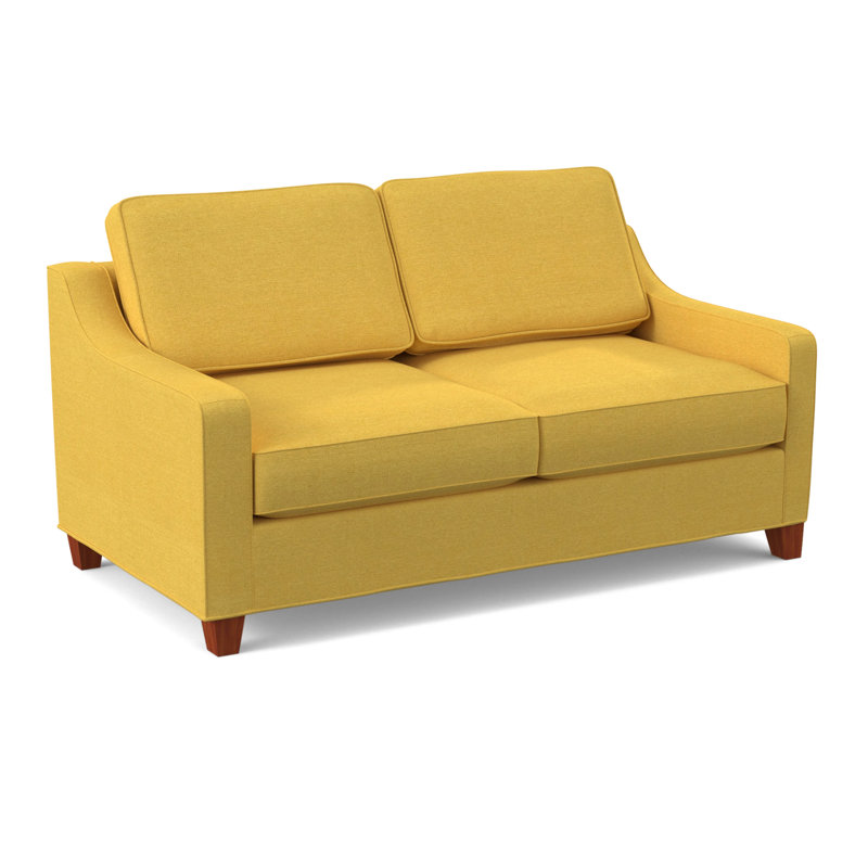 Clark 74" Square Arm Sofa Bed with Reversible Cushions, BM Cherry, Hybrid, Antic Mimosa