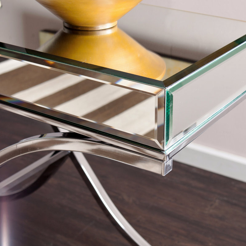 Ava Mirrored Console Table, Chrome