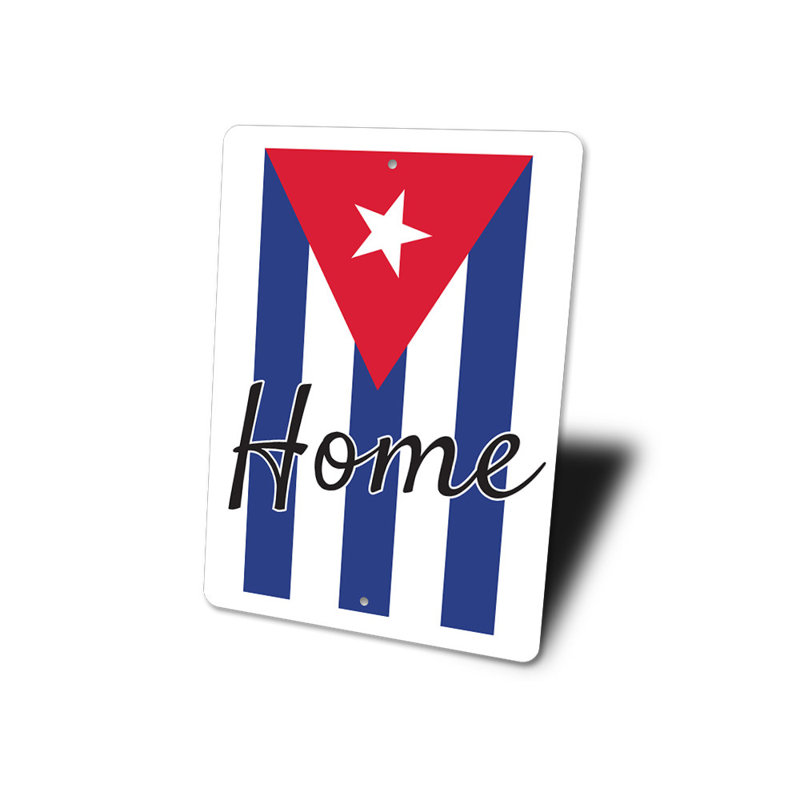 Plaque en aluminium Cuban Home, H 14 po x l 10 po x P 0,04 po