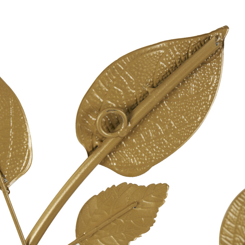 Large Gold Metallic Leaf Wall Sculpture