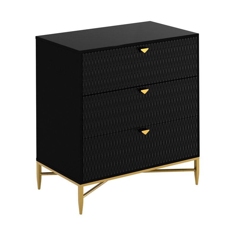 Commode en bois 3 tiroirs Sturbridge, Noir