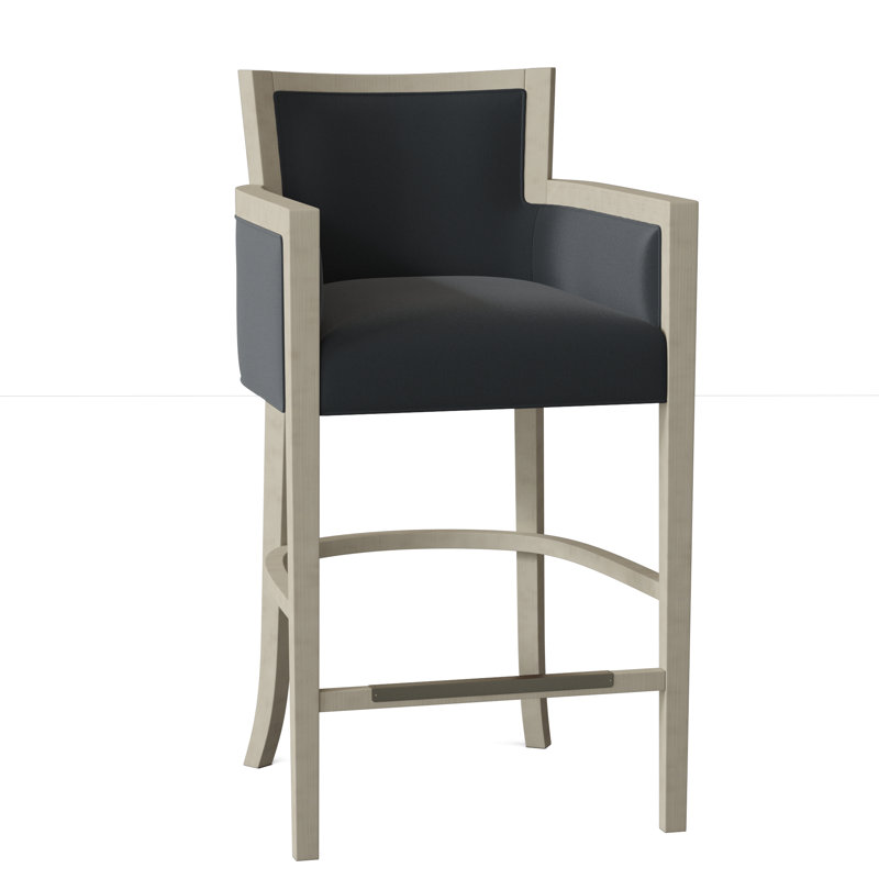 Albany Upholstered Stool with Solid Wood Frame, 9953 Mink 100% Polyester, Tobacco, Counter Stool (26" Seat Height)