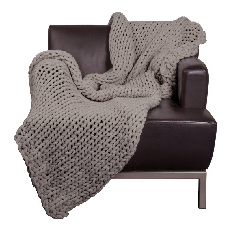 Couverture tressée douce et confortable , Gris clair