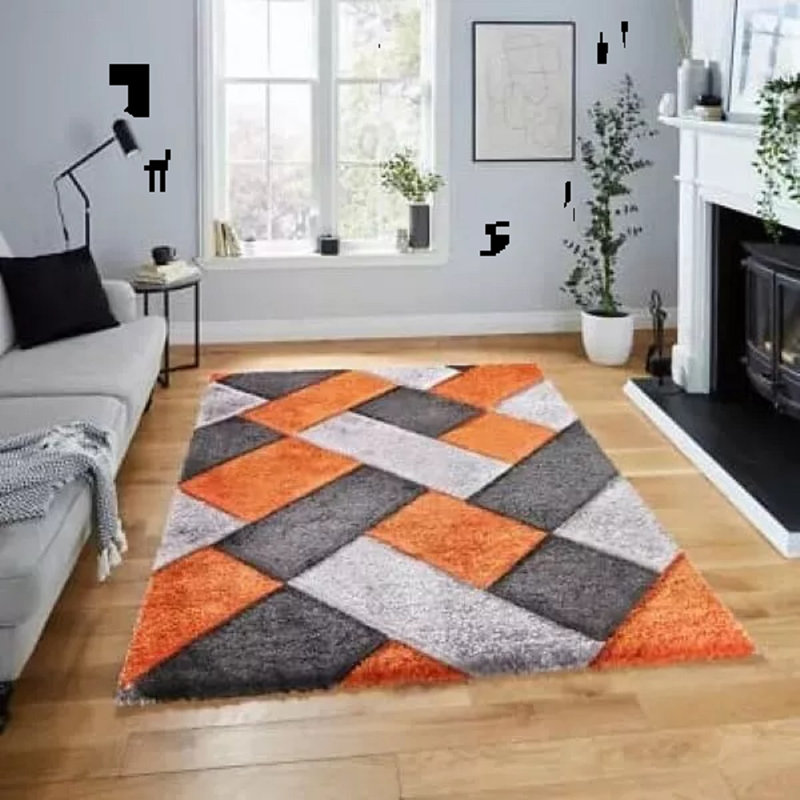 Geometric Shag Area Rug, Rectangle 160 x 230 cm