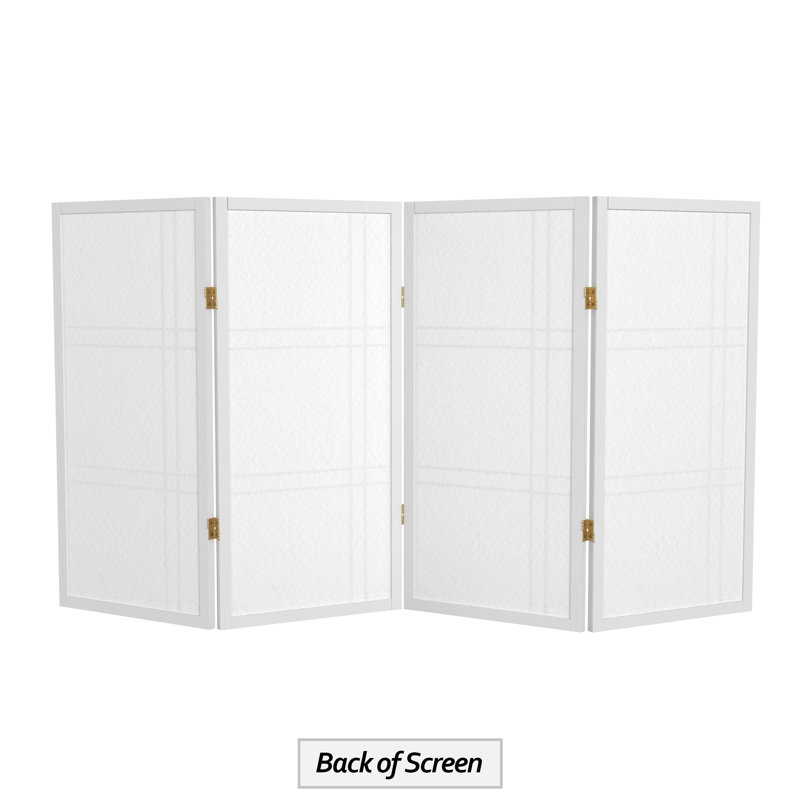 Keitez 3 ft. H Short Folding Shoji Screen, White, 4