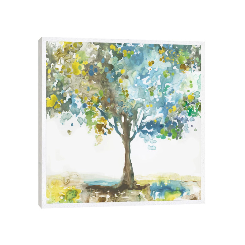 Majestic Blue by Allison Pearce - Painting on Canvas, White Framed Canvas, 93.98 cm H x 93.98 cm W