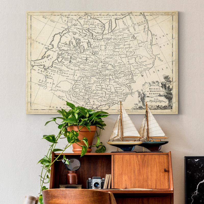 « map of russia »-reproduction d’art sur toile, H 36 po x l 24 po x P 1 po