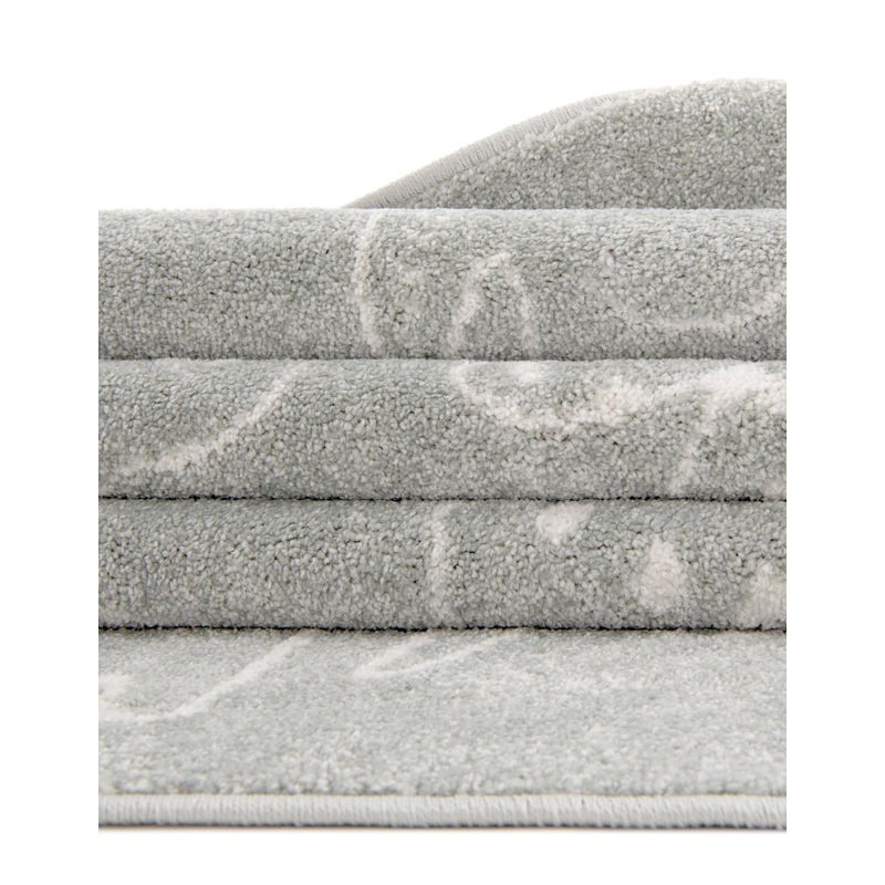 Whimsy Safari Animals Kid Rug, Gray/Ivory, Runner 2'7" x 12' 