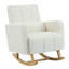 Chaise berçante en velours blanc crème avec coussin, support ergonomique très confortable, conception à surpiqûres verticales, polyvalente pour une finition intérieure et confort d'assise spacieux, dossier remarquablement visible