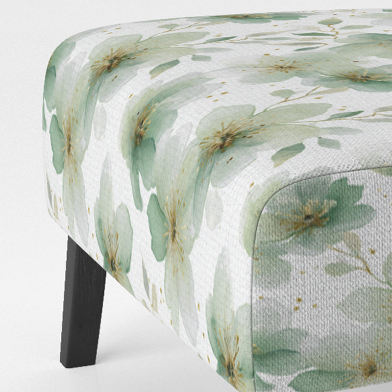 Fauteuil de chambre Floral - fauteuil rembourré vert Whisper, Pantoufle sans accoudoirs