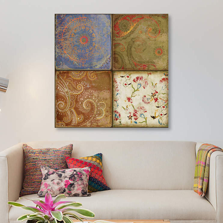 « motif cachemire park i », impression sur toile, H 12 po x l 12 po x P 0,75 po