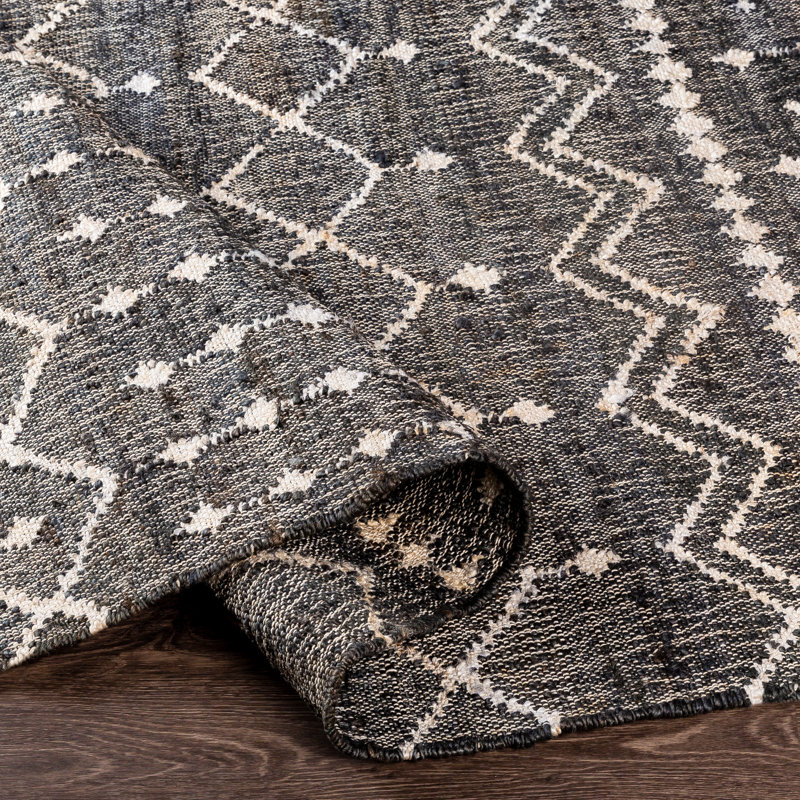 Tapis géométrique en jute / sisal tissé à la main Armiead, Rectangle 2 pi x 3 pi