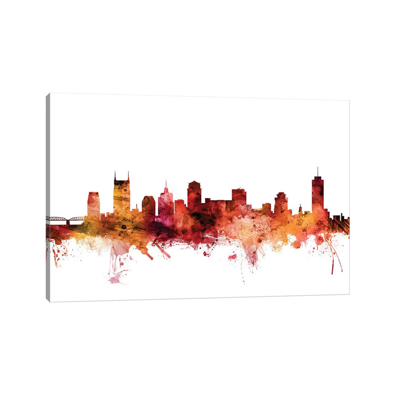 Nashville, Tennessee Skyline by Michael Tompsett - Wrapped Canvas Gallery-Wrapped Canvas Giclée, 20.32 cm H x 30.48 cm W
