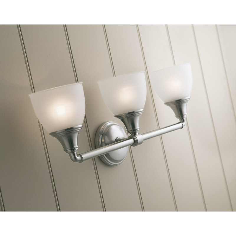 Devonshire 3 Light Indoor Bathroom Vanity Light Fixture, Position Facing Up or Down, UL Listed, Polished Chrome
