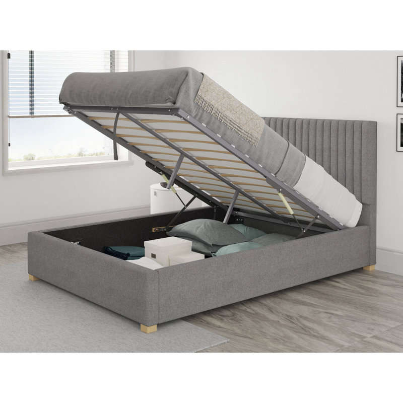 Chevy Upholstered Ottoman Storage Bed, Kingsize (5'), Grey