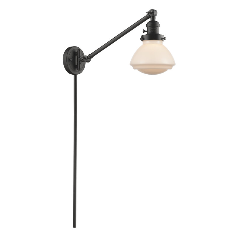 Chesterville Plug-in Swing Arm Sconce, Incandescent, Matte White, Oil Rubbed Bronze