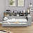 Twin Size Gray Daybed With Trundle Bed, Storage, And Study Desk - Comfortable Useful Wooden Bed Desk, Trundle, Storage Shelves Ideal For Space Saving-1684224318