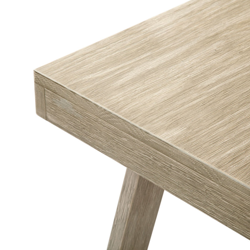 Cathelyne Solid Wood Single Coffee Table, 17.5" H x 40.25" L x 20.5" W, Seashell Wirebrush