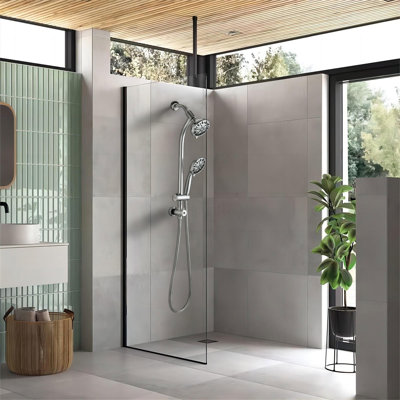 5 Inch Rain Shower & 7-spray Handheld With 26" Slide, Easy Installation, Angle-adjustable, Nozzles, Stable 1.8gpm Flow, Manual Control Bathroom : Showerhead And Adjustable, Dual Flow 1.8gpm, No Wall