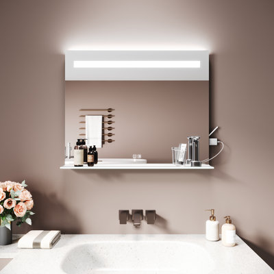 Aluminium Rectangle Mirror with Shelves