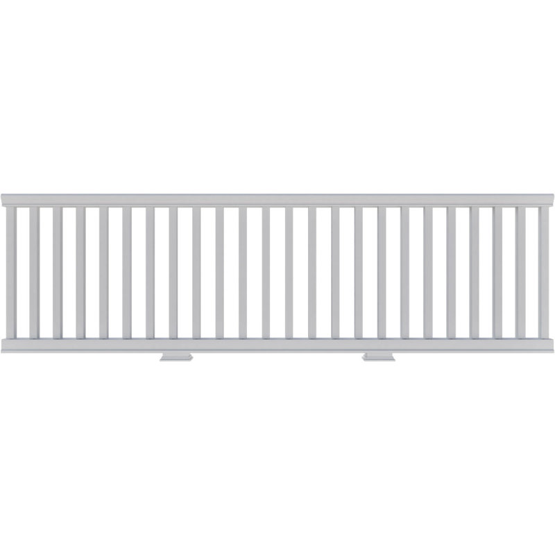 Ensemble de balustrade carrée non assemblée Endurathane 500 Series, 36 po de hauteur x 10 pi L. L'ensemble comprend (22) balustres carrés l 1 3/4 po x H 28 po, (1) traverse supérieure de L 120 po, (1) balustrade de 120 po L Rail inférieur, (2) trousses d'installation de rail et 2 blocs de support