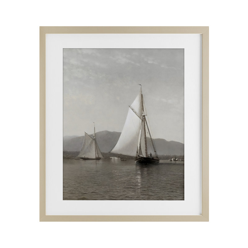 Reproduction sous verre Soft Soft, H 16 po x l 13 po, Cadre de récolte en pin