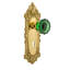 Victorian Plate with Decorative Keyhole and Crystal Emerald Door Knob-803425304