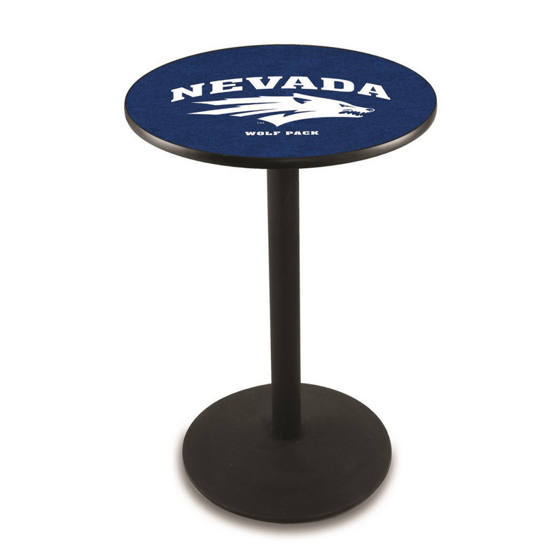 Round Metal Base Dining Table, Black Wrinkle, University of Nevada