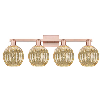 Eldon - Luminaire de salle de bain 4 lumières à abat-jour sphérique 36 po