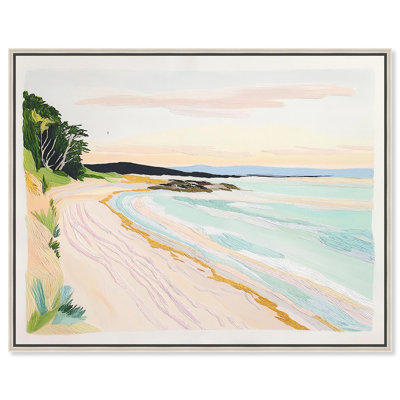 Art Remedy Coastal Illustration Canvas, Quiet Coastline
