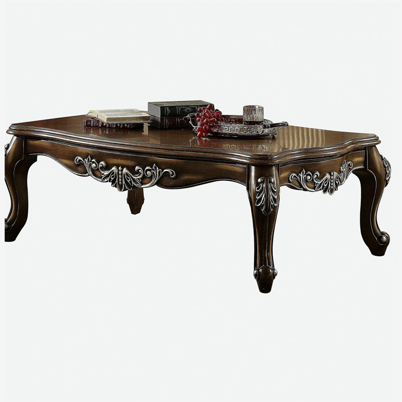 Table basse en chêne champêtre avec pieds Anne Queen