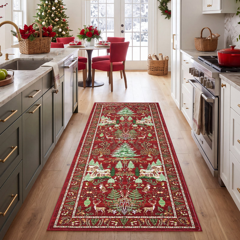 Rectangle Animal Print Washable Area Rug, 60*180cm