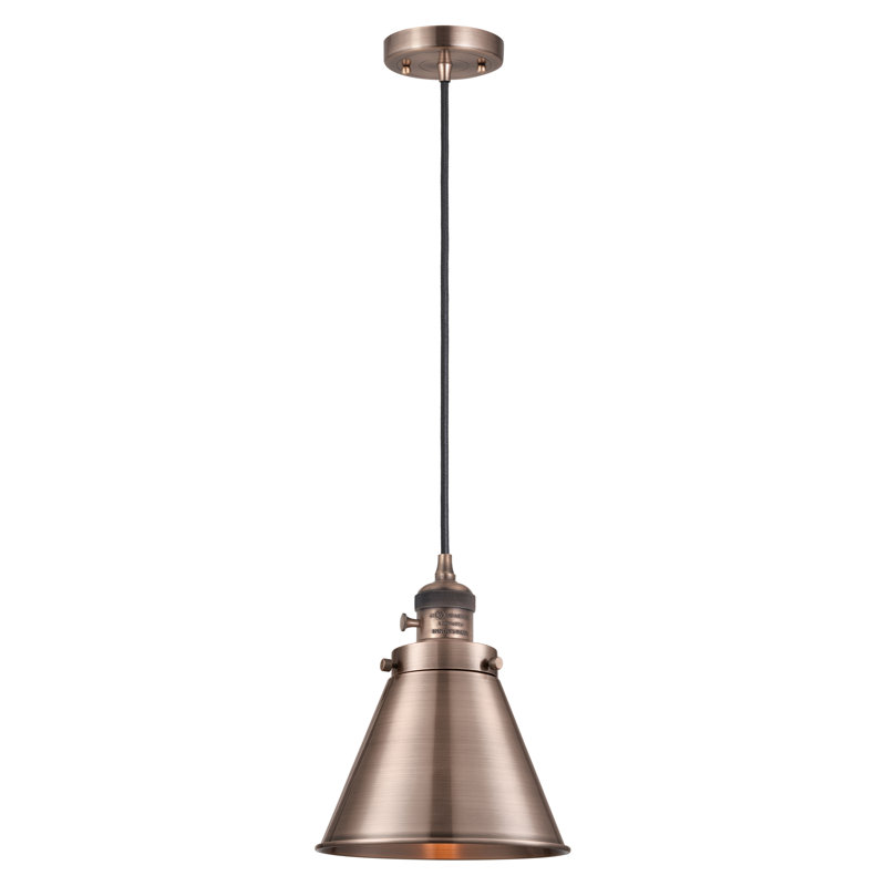 Franklin Restoration - Kylena - Mini-luminaire suspendu à cordon de 8 po - Interrupteur marche / arrêt - Ampoule DEL -