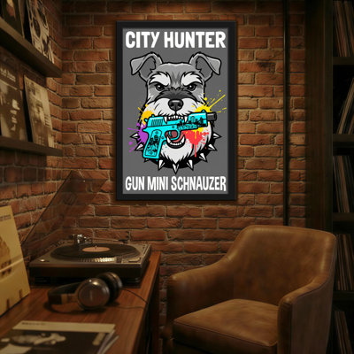 Animals City Hunter Gun Mini Schnauzer