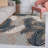 Kile High-Low Tropical Palm Brown/Navy/Ivory Indoor/Outdoor Rug-307480879