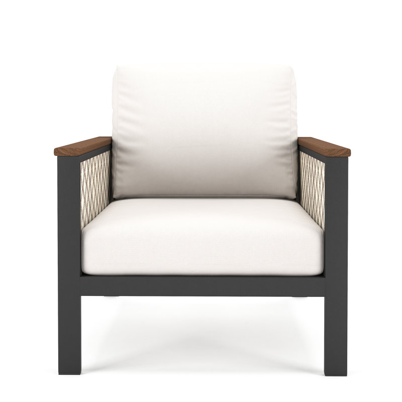 Townsend Sunbrella® Patio Lounge Chair, Canvas Granite, Brown/Canvas Granite