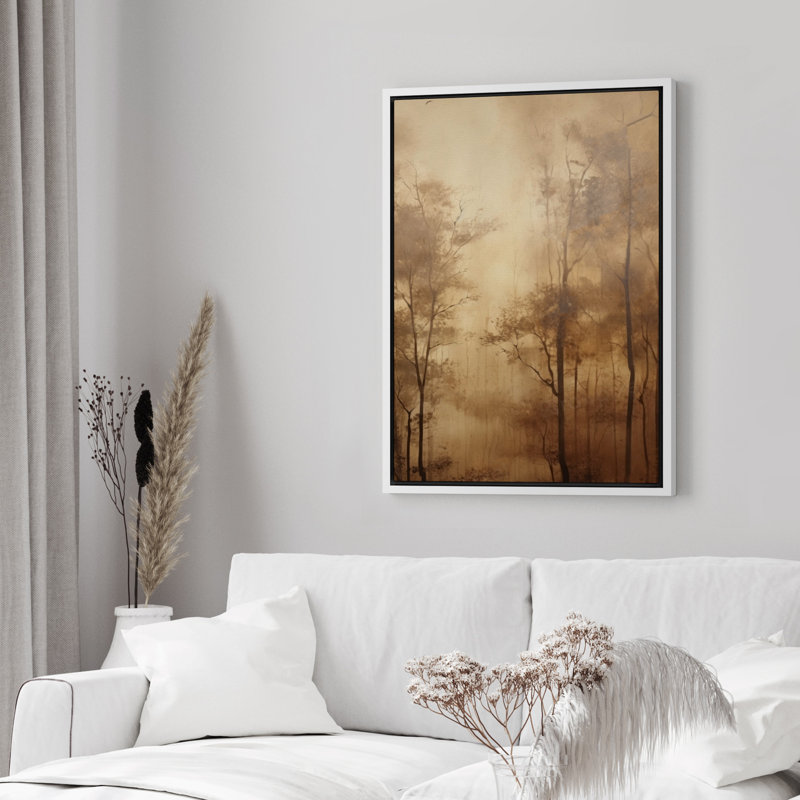 Automne, automne, abstrait, brun, paysage, illustrations, rustique, campagne française, saison, pièce, Blanc