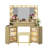 Modern Corner Makeup Vanity Set with Mirror and Cabinets-1587679806