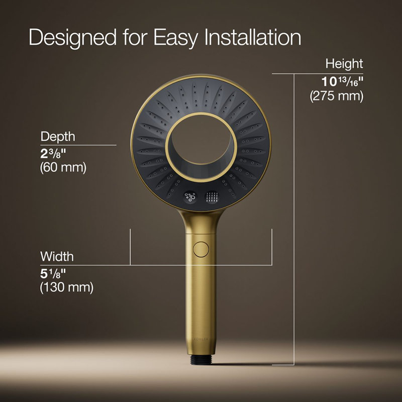 Spaviva Two-Function Handshower 2.5 GPM, Brushed Brass, 1.75 GPM