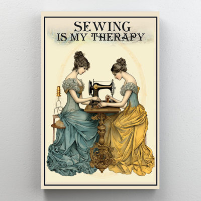 «Sewing Is My Ther Therapies», reproduction d'art graphique sur toile tendue