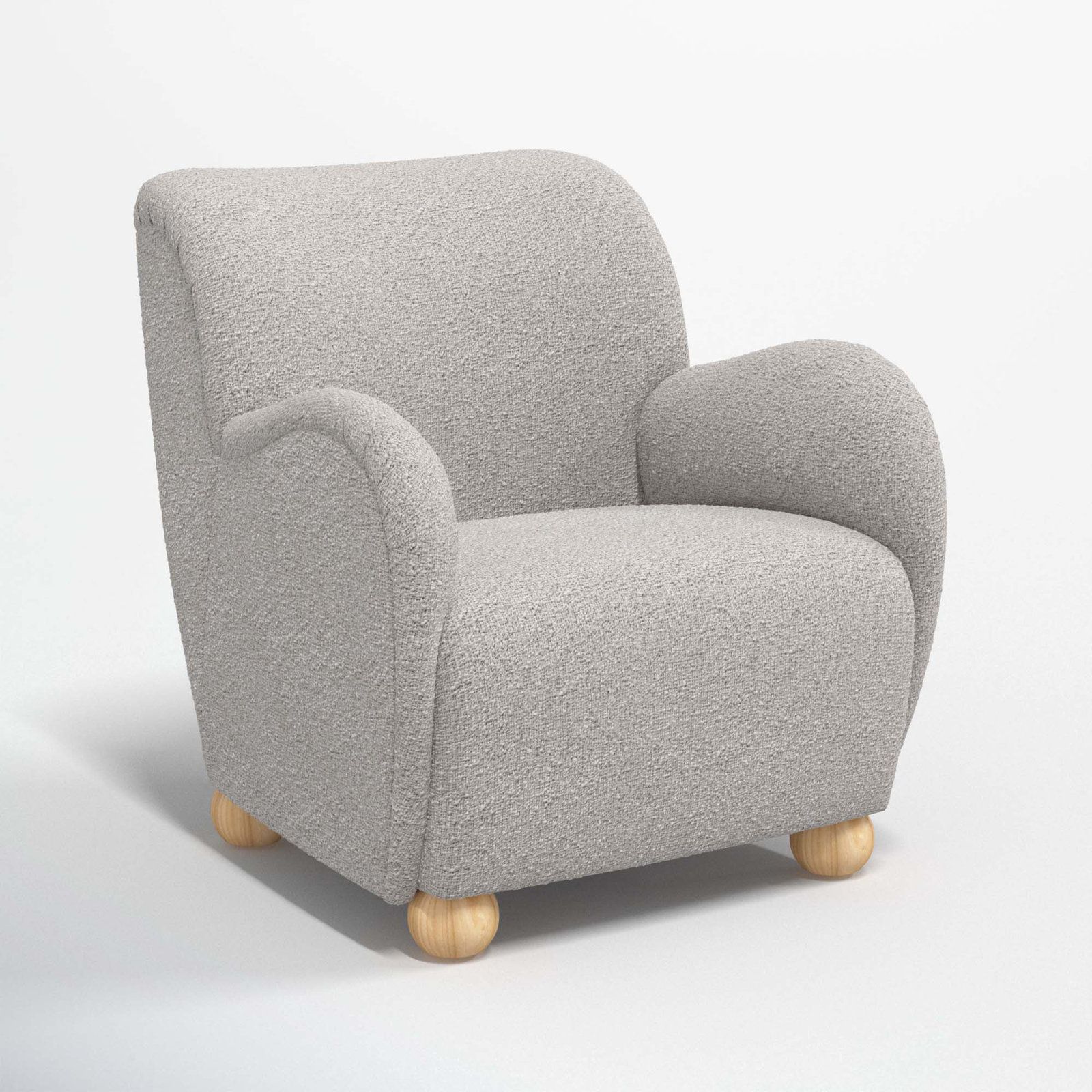 Cowen Armchair, Classic Elephant Boucle