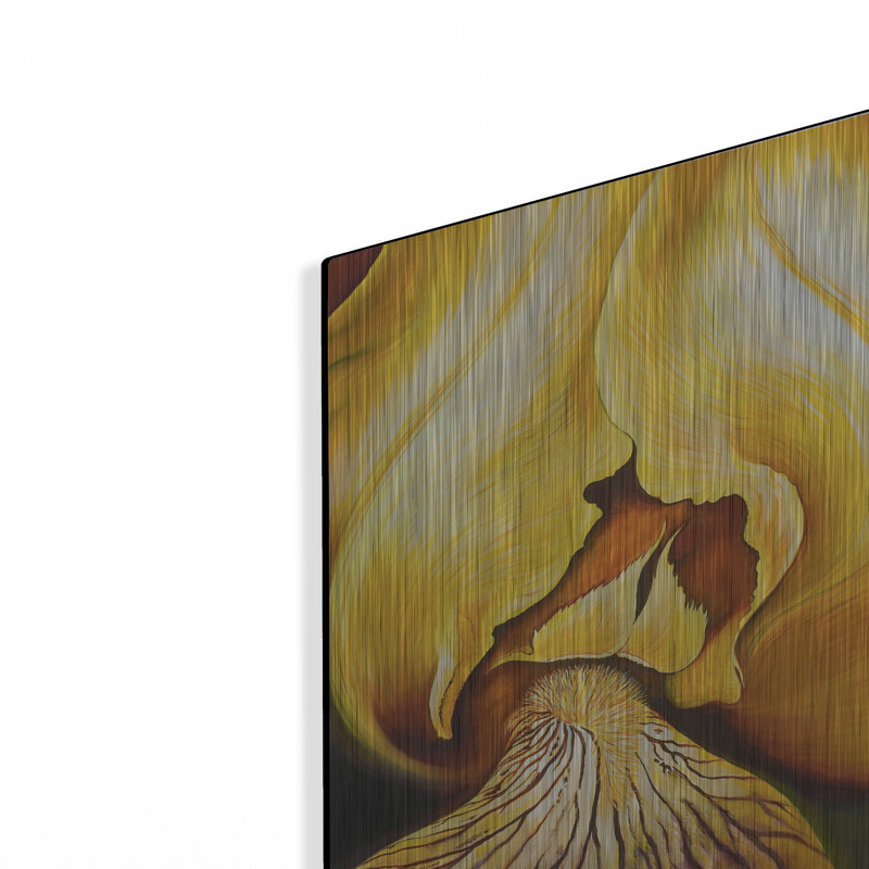  «Yellow Iris» par Olga Dorenko, art mural en métal, 12 po x 16 po, H 16 po x l 12 po